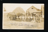 AMHERST JUNCTION: RPPC (Typed) Threshing  On the farm of Ole Moen Amherst J