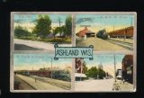 ASHLAND:  1916 Printed Post with four Views at ASHLAND WIS. Including:  Ell