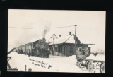 AUGUSTA: 1911 RPPC Scene at the Depot Augusta, Wis.  Includes Engine 258, P