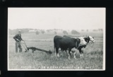 AUGUSTA:  1953 RPPC NATIONAL PLOW MATCHES  AUGUSTA, Wis. 1953.  Farmer uses