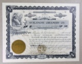 1915 AVALANCHE CREAMERY CO. INCORPORATED UNDER THE LAWS OF WISCONSIN.  SIZE