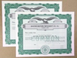1948 BAXTER MOTORS IMPLEMENT CO., INC. (2) Unissued Common Stock Certificat