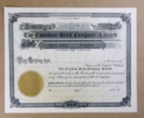 1912 The Canadian Brick Company, Limited Unissued Stock Certificate Number