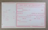 1905 CHICKASHA INDIAN TERRITORY (likely Saloon License):  Unissued License