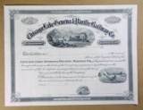 1880 Chicago Lake Geneva & Pacific Railway Co.  Unissued Stock Certificate