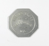 1940s Aluminum Trade Token:  RHEIN?S STORE / MANCHESTER, WIS.   GOOD FOR $2