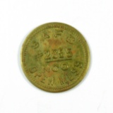 1940s Post WW II Brass Military Mess Token:  S A F B / 32855 / NCO / OPEN M