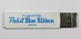 1950s ORIGINAL Pabst Blue Ribbon (Milwaukee) BEER Metal Slide-Out Advertisi