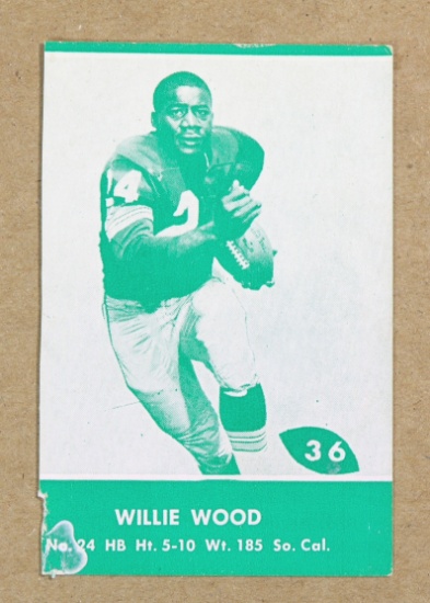 1961 Lake To Lake Football Card #36 Hall of Famer Willie Wood Green Bay Pac