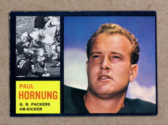 1962 Topps Football Card #64 Hall of Famer Paul Hornung Green Bay Packers