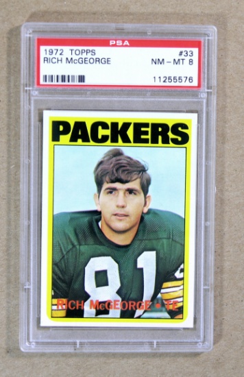 1972 Topps Football Card #33 Rich McGeorge Green Bay Packers. Graded PSA NM