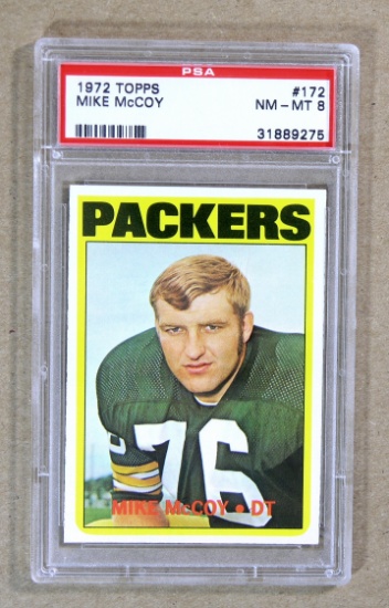 1972 Topps Football Card #172 Mke McCoy Green Bay Packers. Graded PSA NM/MT