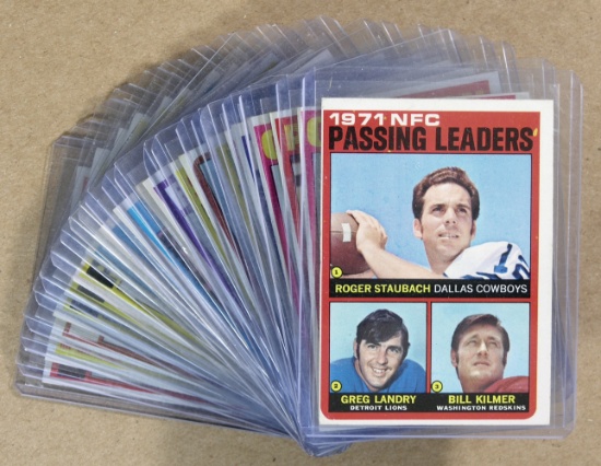 (22) 1972 Topps Football Cards including Rookie Roger Staubach Leader & Sup