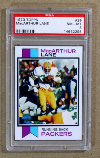1973 Topps Football  Card #29 MacArthur Lane Green Bay Packers. Graded PSA