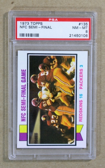 1973 Topps Football  Card #135 NFC Semi-Final Game. Graded PSA NM/MT-8