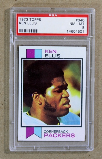 1973 Topps Football  Card #340 Ken Ellis Gree Bay Packers. Graded PSA NM/MT