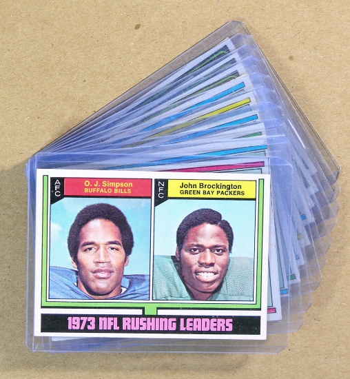 (10) 1974 Topps Hall of Famer Football Cards Icluding Greg Pruitt and John