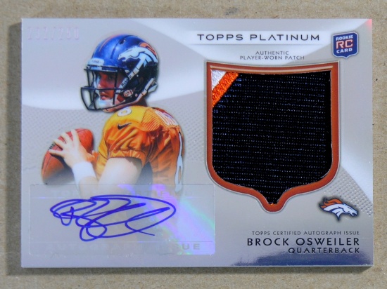 2012 Topps Platinum AUTOGRAPHED-GAME WORN JERSEY-ROOKIE Football Card #101