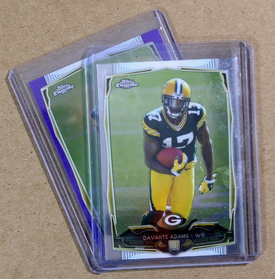(2) 2014 Topps Chrome Purple & Silver ROOKIE Football Cards #114 Davante Ad