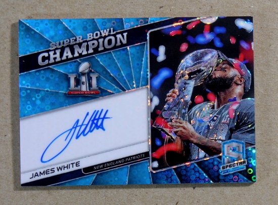 2019 Panini Spectra AUTOGRAPHED Football Card #SBS-JW James White New Engla