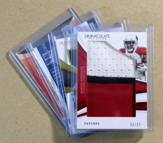 (4) GAME WORN JERSEY Football Cards