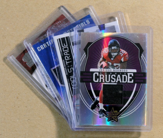 (4) GAME WORN JERSEY Football Cards