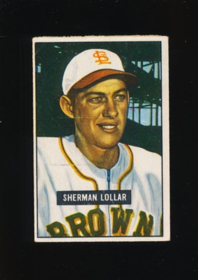 1951 Bowman Baseball Card #100 Sherman Lollar St Louis Browns