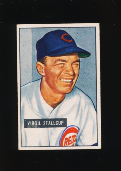 1951 Bowman Baseball Card #108 Virgil Stallcup Cincinnati Reds