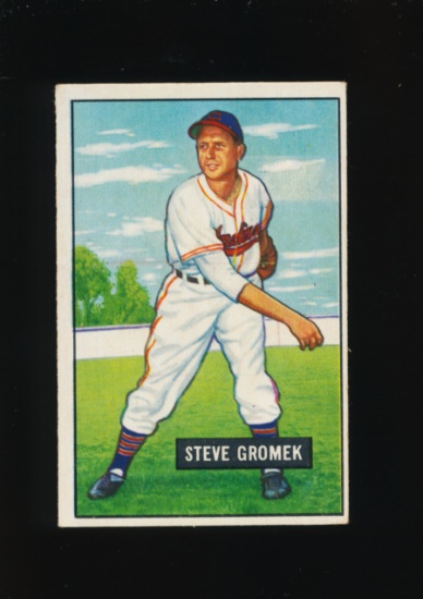 1951 Bowman Baseball Card #115 Steve Gromeck Cleveland Indians