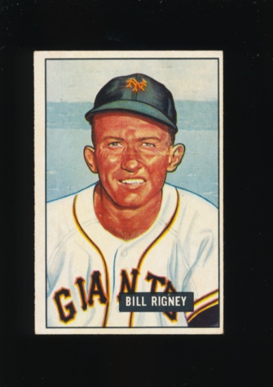 1951 Bowman Baseball Card #125 Bill Rigney New York Giants