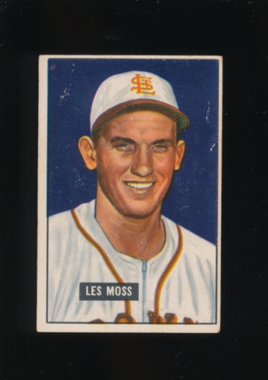 1951 Bowman Baseball Card #210 Les Moss Boston Red Sox