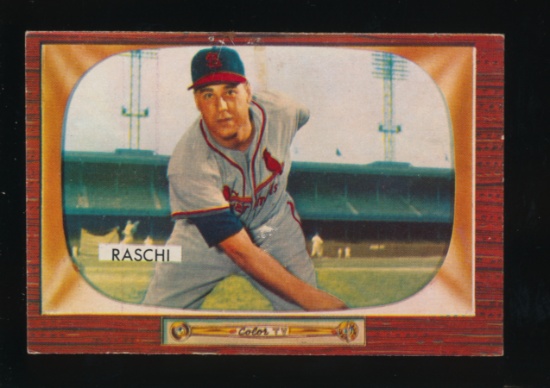 1955 Bowman Baseball Card #185 Vic Raschi St Louis Cardinals