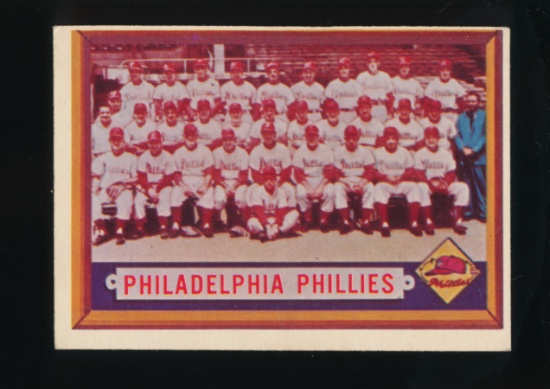 1957 Topps Baseball Card #214 Philadephia Phillies Team