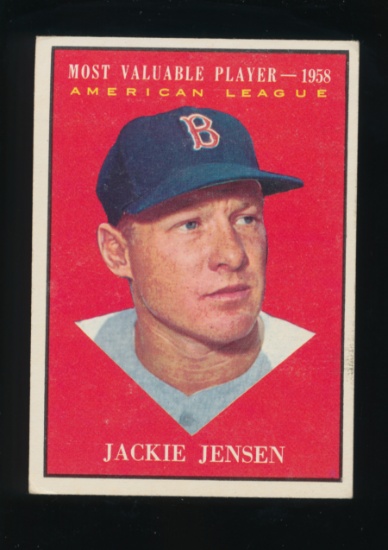 1961 Topps Baseball Card #476 Jacke Jensen Boston Red Sox MVP