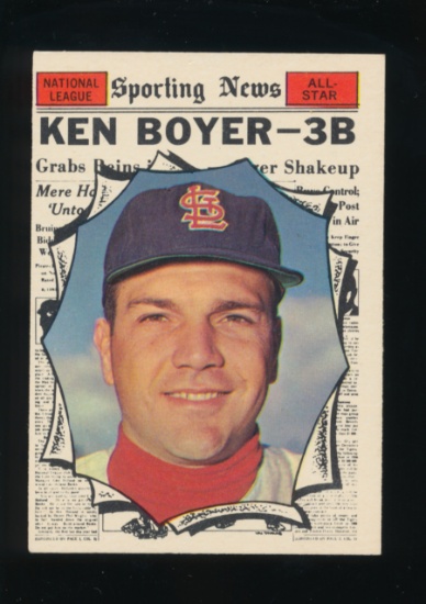 1961 Topps Baseball Card #573 Ken Boyer St Louis Cardinals All-Star