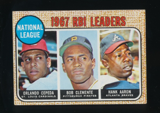 1968 Topps Baseball Card #3 National League RBI Leaders: Orlando Cepeda-Bob