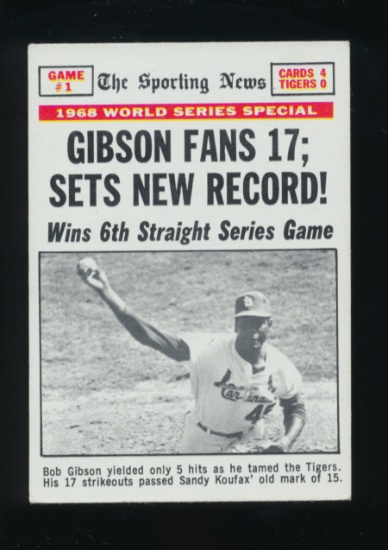 1969 Topps Baseball Card #162 World Series Game #1 "Gibson Fans 17; Setd Ne