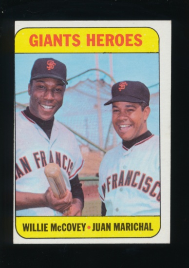 1969 Topps Baseball Card #572 Giant Heroes: Willie McCovey-Juan Marichal