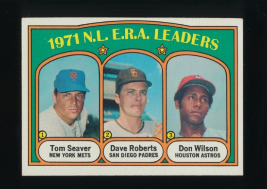 1972 Topps Baseball Card #91 National League ERA Leaders: Tom Seaver-Dave R
