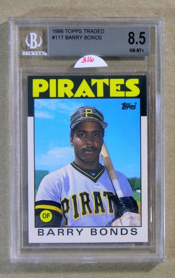 1986 Topps Traded ROOKIE Baseball Card #11T Barry Bonds Pittsburgh Pirates.