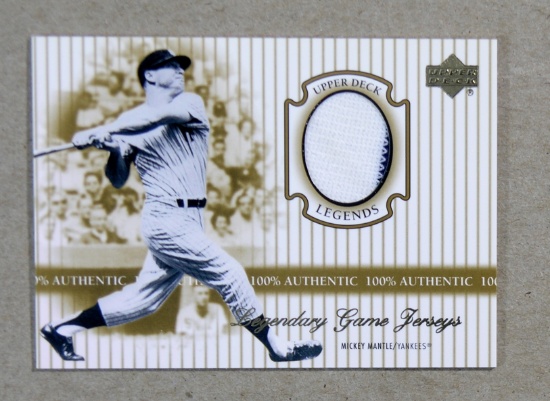 2000 Upper Deck GAME WORN JERSEY Baseball Card #J-MM Mickey Mantle New York