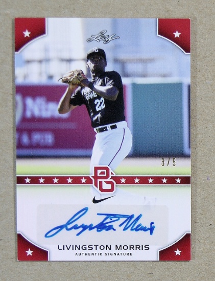 2015 Leaf AUTOGRAPHED Baseball Card #PG-LM2 Livingston Morris Georgia Gwinn