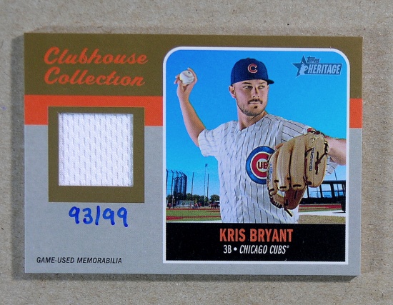 2019 Topps Clubhouse Collection GAME WORN JERSEY Baseball Card #CCR-KB Kris