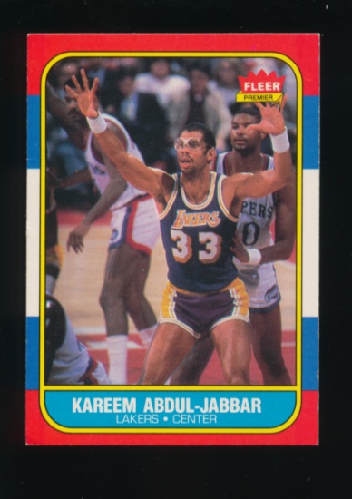 1986 Fleer Basketball Card #1 of 132 Kareem Abdul-Jabbar Los Angeles Lakers