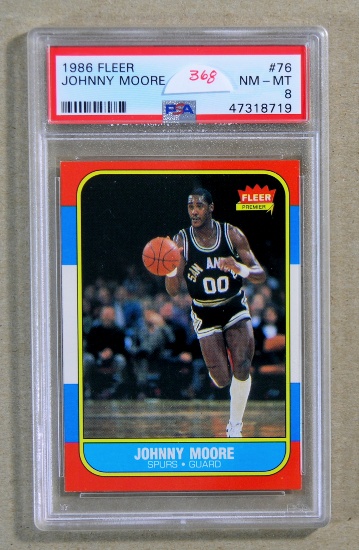 1986 Fleer Basketball Card #76 of 132 Johnny Moore San Antonio Spurs. Grade
