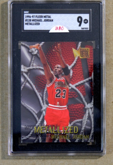 1996-97 Fleer Metallized Basketball Card #128 Michael Jordan Chicago Bulls.