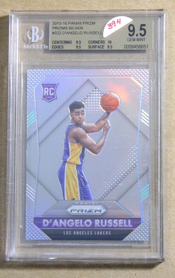 2015-16 Panini Prizm Silver ROOKIE Basketball Card #322 Rookie D'Angelo Rus