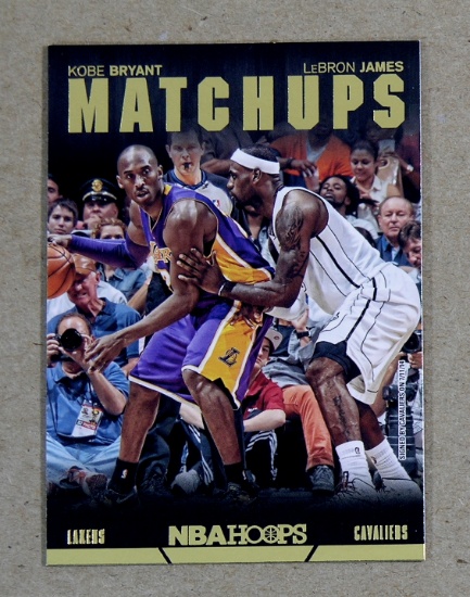 2014 NBA Hoops Matchups Basketball Card #1 Kobe Bryant & LeBron James