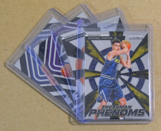 (4) Panini Prizm Rookie Basketball Cards: Michael Porter Jr-DeAndre Ayton-M