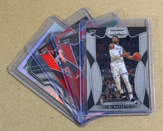 (4) Panini Prizm Rookie Basketball Cards: RJ Barrett-Cam Reddish-Coby White
